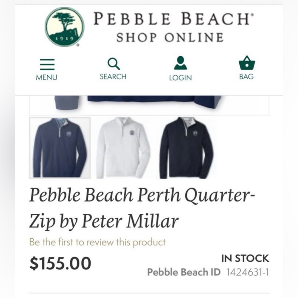 Pebble beach navy blue pullover